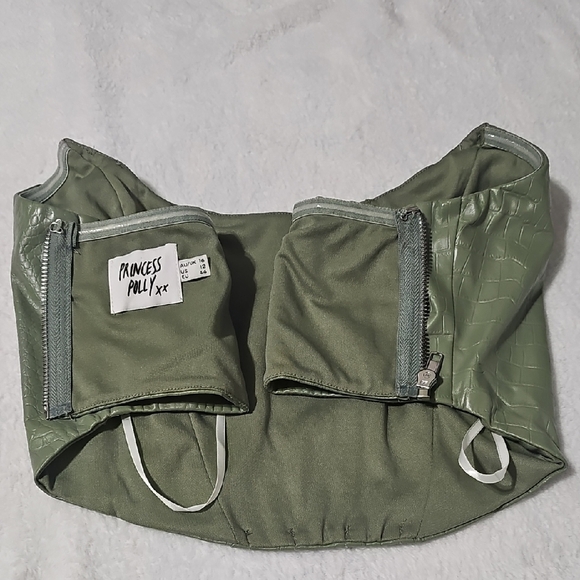 Green Croc-Embossed Bandeau Top - Picture 3 of 7